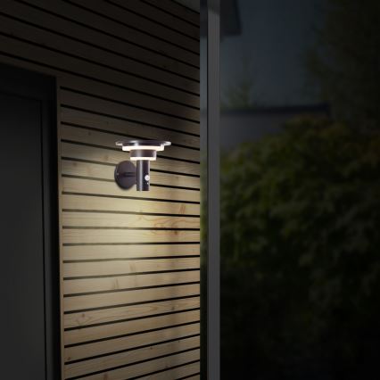 Brilliant - Iluminação solar de parede LED com sensor GARVINA LED/3W/3,7V IP44 preto