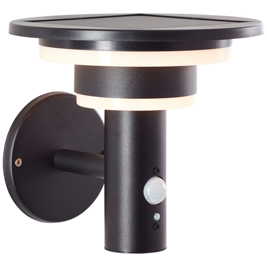 Brilliant - Iluminação solar de parede LED com sensor GARVINA LED/3W/3,7V IP44 preto