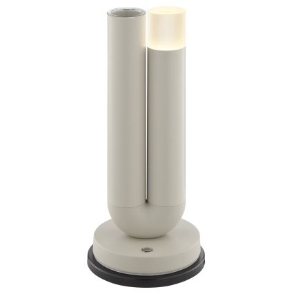 Brilliant - Lâmpada de mesa exterior tátil recarregável regulável SAYU LED/2,5W/5V 2700K 2600 mAh IP44 cinzenta