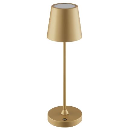 Brilliant - LED Lâmpada de mesa para exterior tátil, recarregável e dimerizável ELORA LED/2,5W/5V 2700K 2600 mAh IP44 dourada