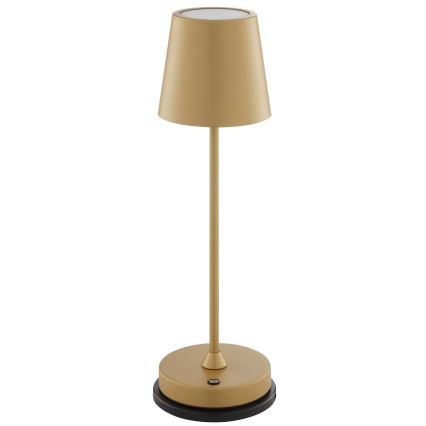 Brilliant - LED Lâmpada de mesa para exterior tátil, recarregável e dimerizável ELORA LED/2,5W/5V 2700K 2600 mAh IP44 dourada