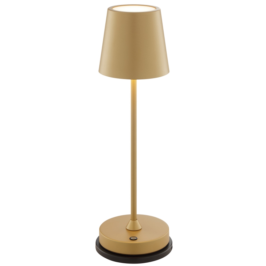 Brilliant - LED Lâmpada de mesa para exterior tátil, recarregável e dimerizável ELORA LED/2,5W/5V 2700K 2600 mAh IP44 dourada