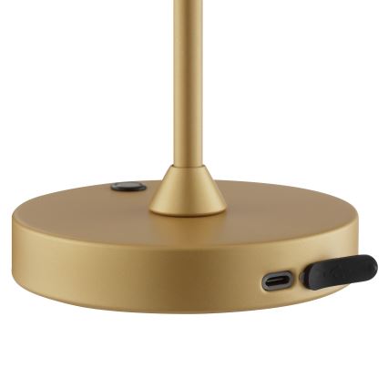 Brilliant - LED Lâmpada de mesa para exterior tátil, recarregável e dimerizável ELORA LED/2,5W/5V 2700K 2600 mAh IP44 dourada