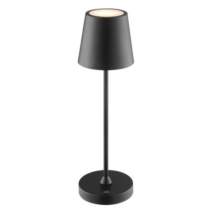 Brilliant - LED dimerizável recarregável com controlo tátil para exterior, lâmpada de mesa ELORA LED/2,5W/5V 2700K 2600 mAh IP44 preta