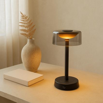 Brilliant - Lâmpada de Mesa LED Recarregável, Regulável por Toque, para Exterior RAZOR LED/2,5W/5V 2700K 2600 mAh IP44 preto
