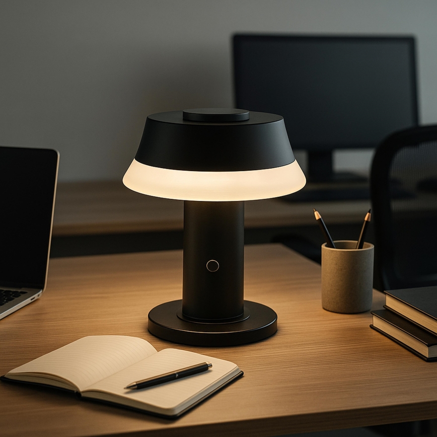 Brilliant - Lâmpada de mesa LED tátil recarregável dimerizável KINICH LED/2,5W/5V 2700K 2600 mAh preta