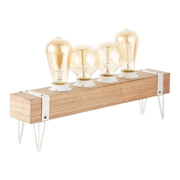 Brilliant - Lâmpada de mesa WHITEWOOD 4xE27/60W/230V