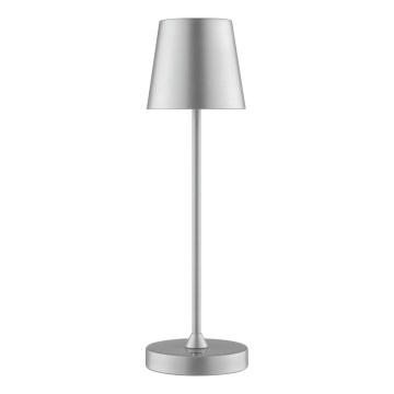 Brilliant - LED dimerizável recarregável tátil luminária de mesa para exterior ELORA LED/2,5W/5V 2700K 2600 mAh IP44 prateada