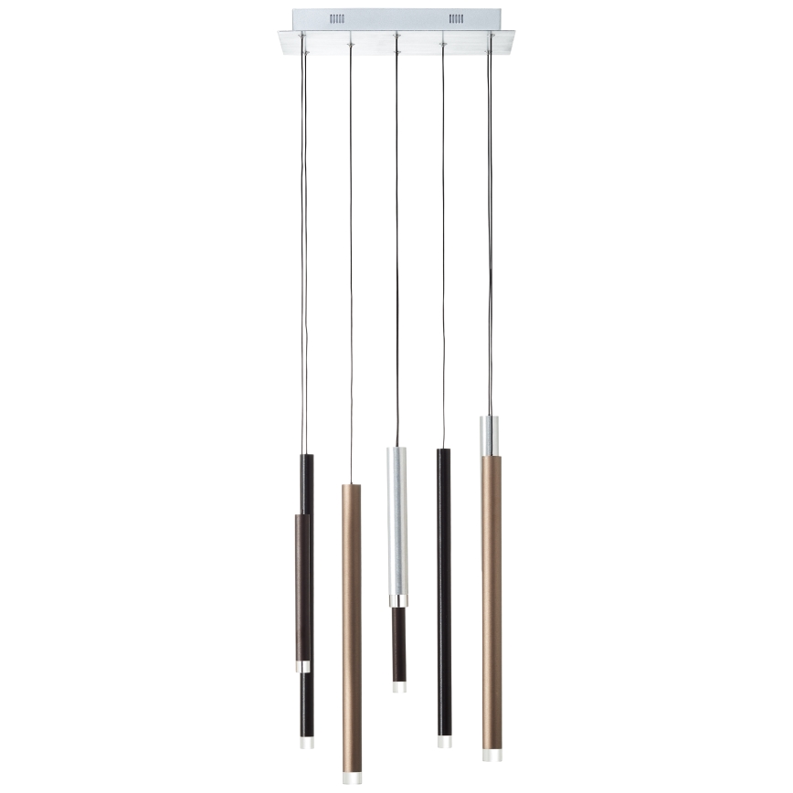 Brilliant - Lustre LED regulável suspenso por cabo CEMBALO LED/32W/230V cromado fosco/preto/castanho