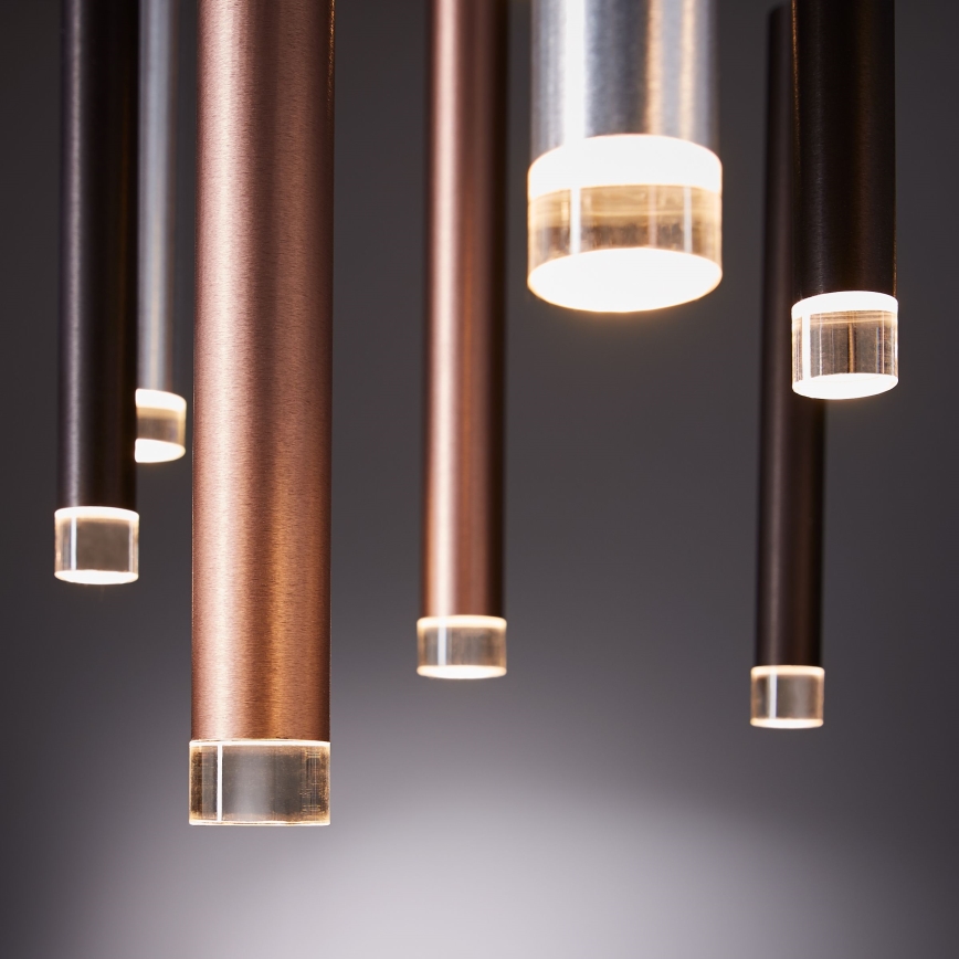 Brilliant - LED Lustre regulável suspenso por cabo CEMBALO LED/60W/230V cromo mate/preto/castanho
