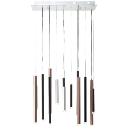 Brilliant - LED Lustre regulável suspenso por cabo CEMBALO LED/60W/230V cromo mate/preto/castanho