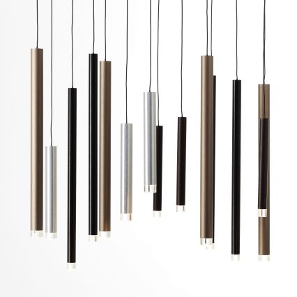 Brilliant - LED Lustre regulável suspenso por cabo CEMBALO LED/60W/230V cromo mate/preto/castanho