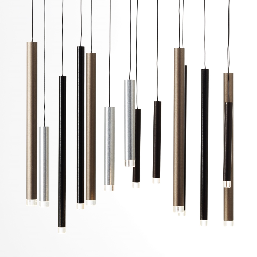 Brilliant - LED Lustre regulável suspenso por cabo CEMBALO LED/60W/230V cromo mate/preto/castanho