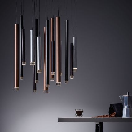 Brilliant - Lustre LED dimerizável suspenso por cabo CEMBALO LED/70W/230V cromado mate/preto/castanho