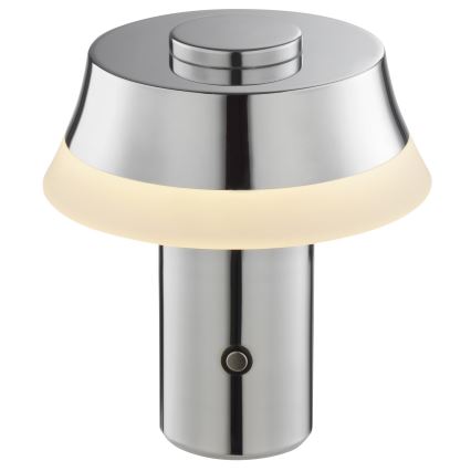Brilliant - Lâmpada de mesa tátil recarregável com dimmer KINICH LED/2,5W/5V 2700K 2600 mAh cromo brilhante