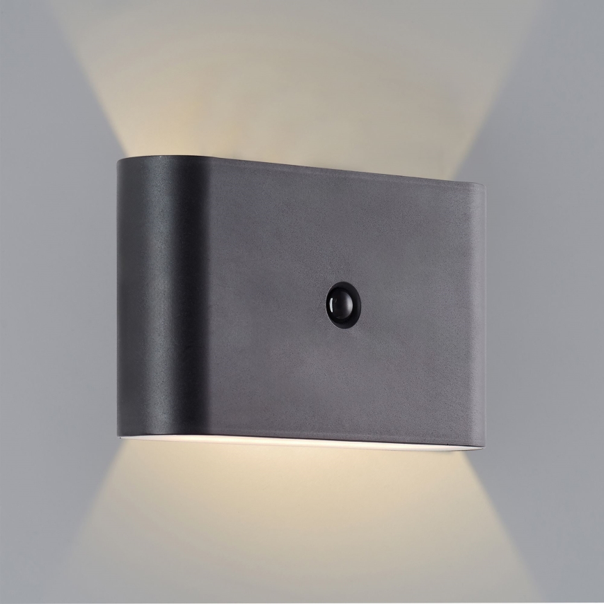 Brilliant - Luminária de parede exterior recarregável LED com sensor XINO LED/3W/5V 3600 mAh IP44 preta