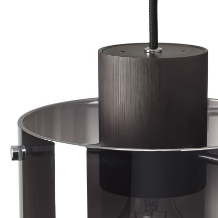 Brilliant - Lustre com cabo BETH 3xE27/60W/230V preto/fumê