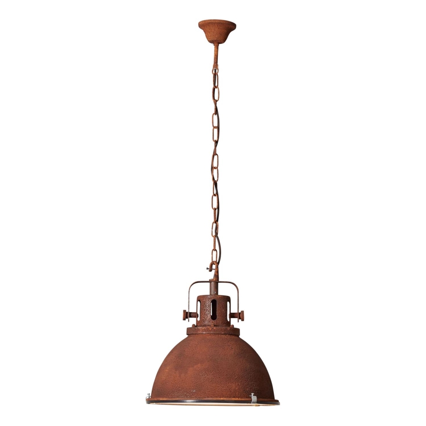 Brilliant - Lustre em corrente JESPER GLAS 1xE27/60W/230V, acabamento em cobre