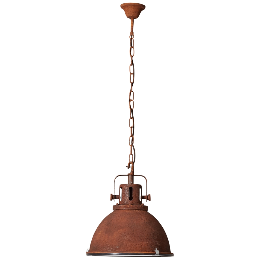 Brilliant - Lustre em corrente JESPER GLAS 1xE27/60W/230V, acabamento em cobre