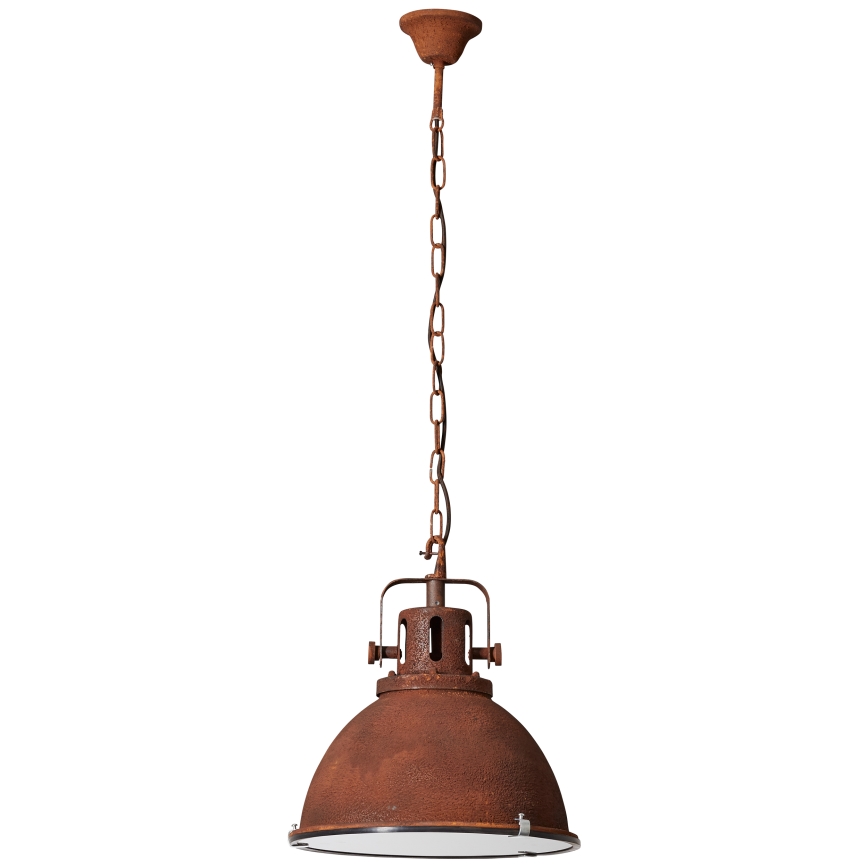 Brilliant - Lustre em corrente JESPER GLAS 1xE27/60W/230V, acabamento em cobre