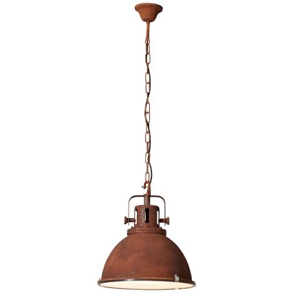 Brilliant - Lustre em corrente JESPER GLAS 1xE27/60W/230V, acabamento em cobre