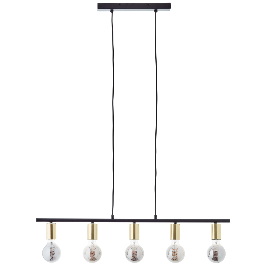 Brilliant - Lustre suspenso por cabo KERRY 5xE27/40W/230V preto/latão