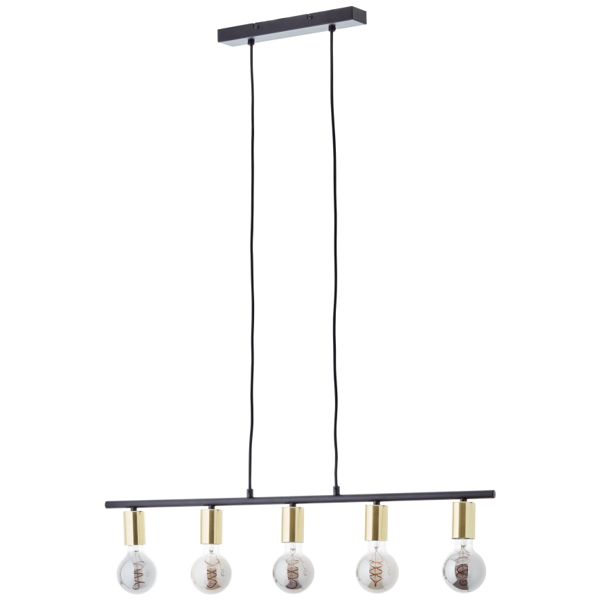 Brilliant - Lustre suspenso por cabo KERRY 5xE27/40W/230V preto/latão