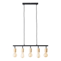 Brilliant - Lustre suspenso por cabo TIFFANY 5xE27/28W/230V preto/bambu