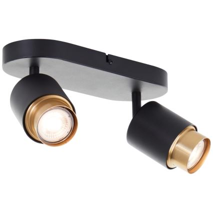 Brilliant - Spot LED COVELO 2x GU10/5W/230V preto/dourado
