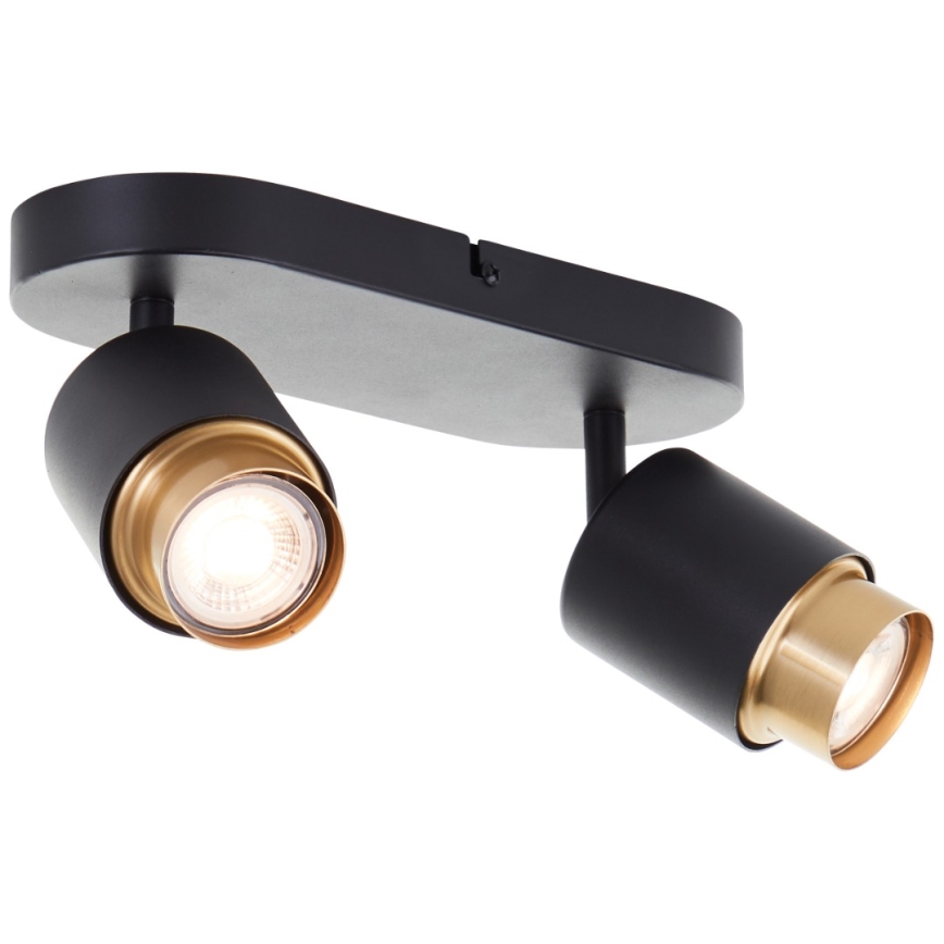 Brilliant - Spot LED COVELO 2x GU10/5W/230V preto/dourado