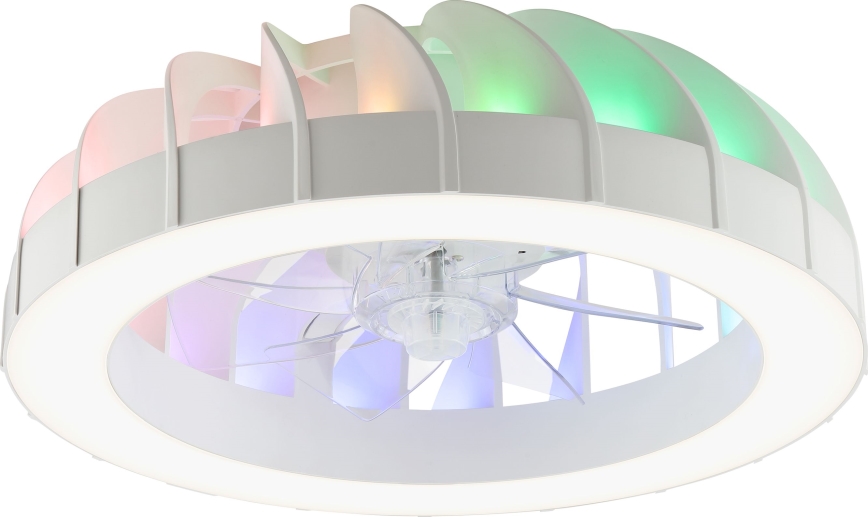 Brilliant - Ventilador de teto dimmerizável LED RGBW com luz FANORA LED/30W/230V 2700-6500K diâmetro 46 cm branco + controlo remoto