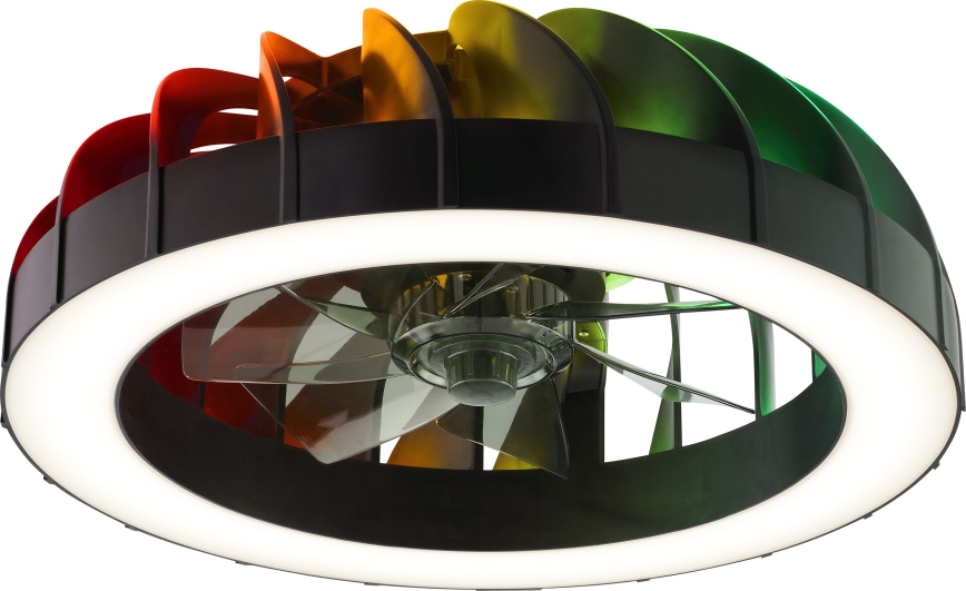 Brilliant - Ventilador de teto dimmerizável LED RGBW com luz FANORA LED/30W/230V 2700-6500K diâmetro 46 cm preto + controlo remoto