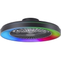 Brilliant - Ventilador de teto dimmerizável LED RGBW MAZZARO LED/24W/230V 3000-6500K diâmetro 58 cm preto + controlo remoto