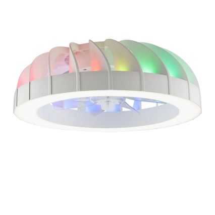 Brilliant - Ventilador de teto dimmerizável LED RGBW com luz FANORA LED/30W/230V 2700-6500K diâmetro 46 cm branco + controlo remoto