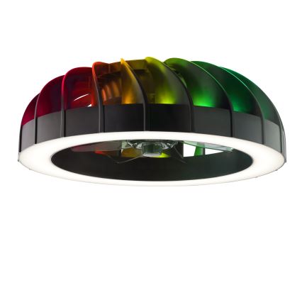Brilliant - Ventilador de teto dimmerizável LED RGBW com luz FANORA LED/30W/230V 2700-6500K diâmetro 46 cm preto + controlo remoto