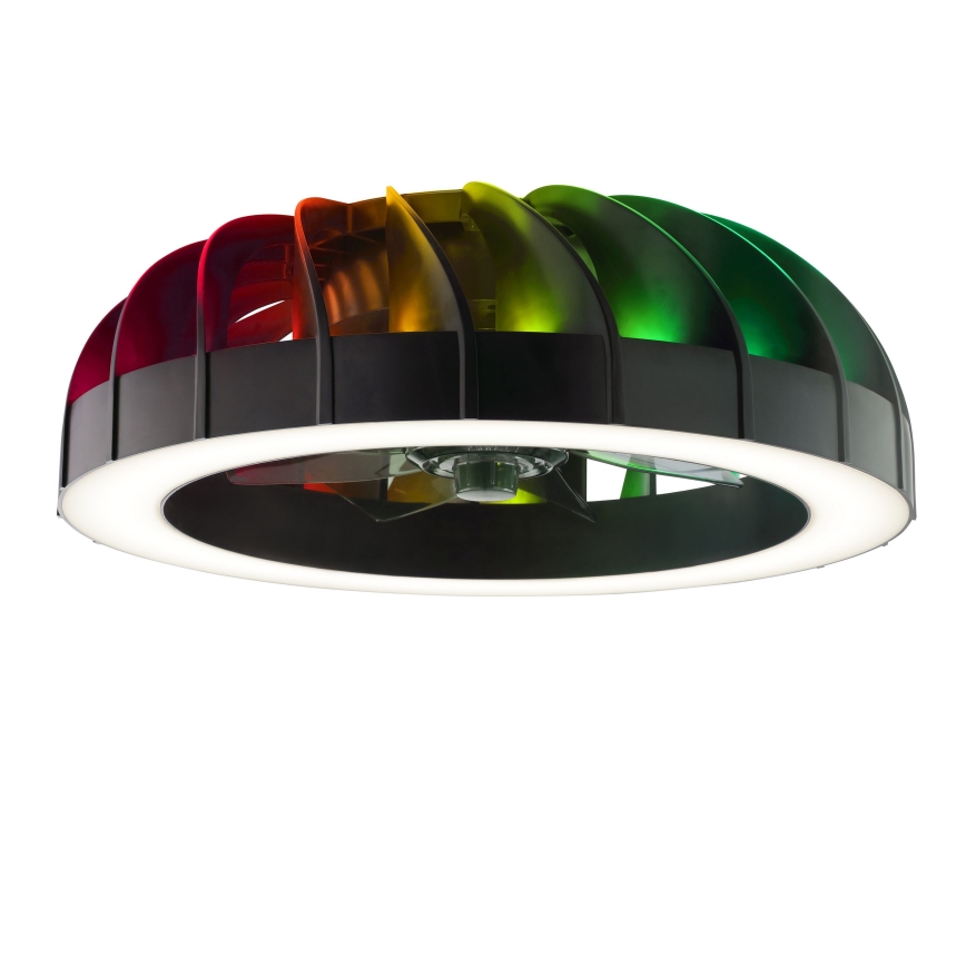 Brilliant - Ventilador de teto dimmerizável LED RGBW com luz FANORA LED/30W/230V 2700-6500K diâmetro 46 cm preto + controlo remoto