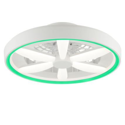 Brilliant - Ventoinha de teto LED RGBW regulável com iluminação GAIANO LED/48W/230V 2700-6500K branco + comando