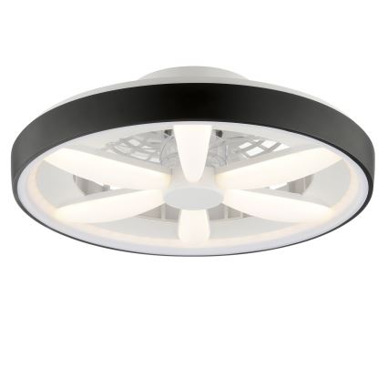 Brilliant - Ventoinha de teto LED RGBW regulável com iluminação GAIANO LED/48W/230V 2700-6500K preto + comando