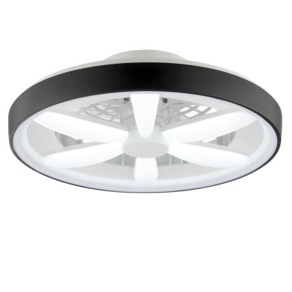 Brilliant - Ventoinha de teto LED RGBW regulável com iluminação GAIANO LED/48W/230V 2700-6500K preto + comando