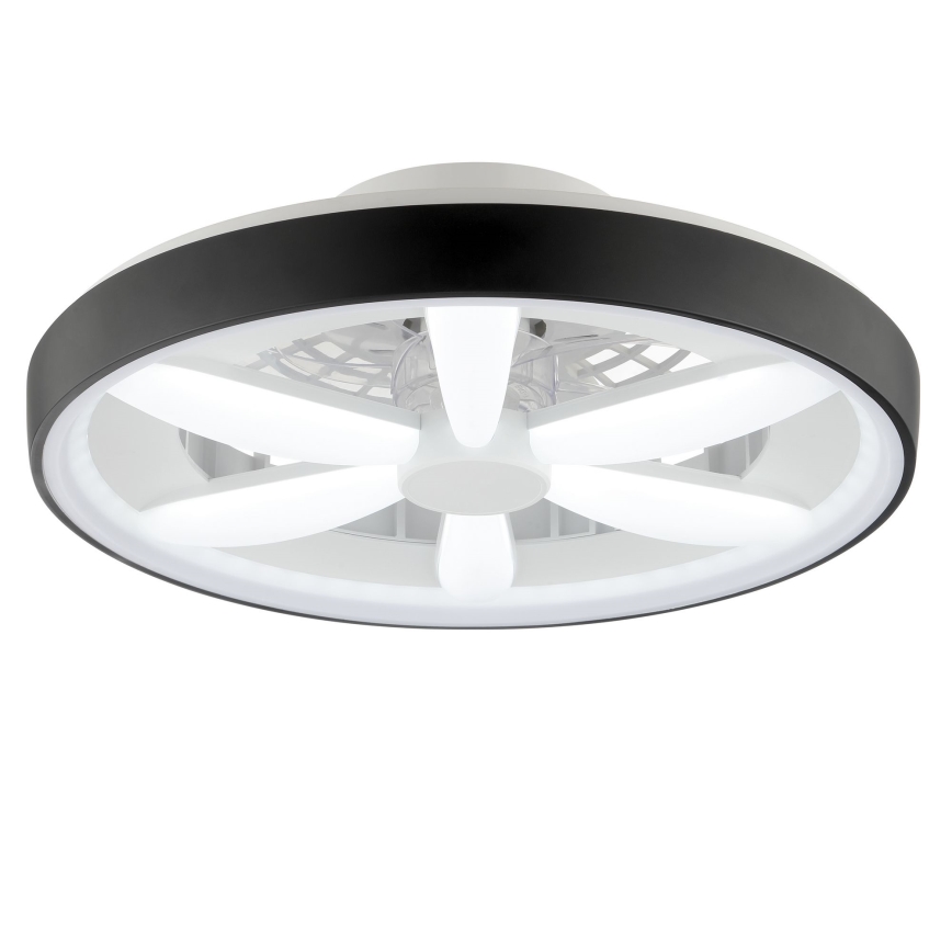 Brilliant - Ventoinha de teto LED RGBW regulável com iluminação GAIANO LED/48W/230V 2700-6500K preto + comando