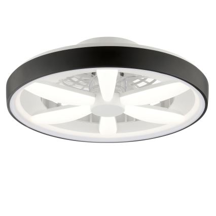 Brilliant - Ventoinha de teto LED RGBW regulável com iluminação GAIANO LED/48W/230V 2700-6500K preto + comando