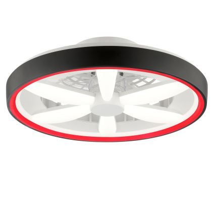 Brilliant - Ventoinha de teto LED RGBW regulável com iluminação GAIANO LED/48W/230V 2700-6500K preto + comando