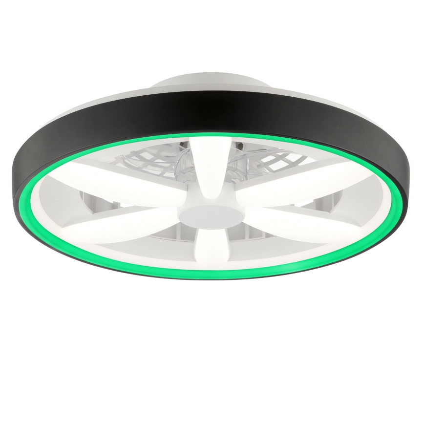 Brilliant - Ventoinha de teto LED RGBW regulável com iluminação GAIANO LED/48W/230V 2700-6500K preto + comando