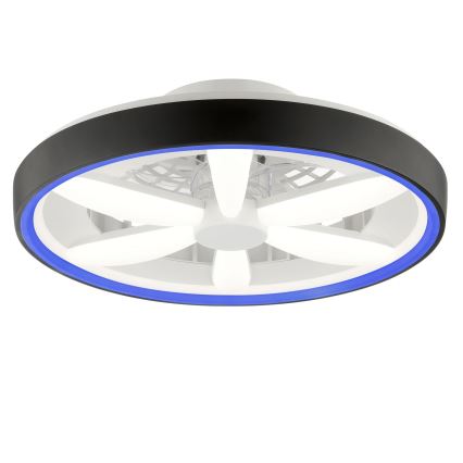 Brilliant - Ventoinha de teto LED RGBW regulável com iluminação GAIANO LED/48W/230V 2700-6500K preto + comando