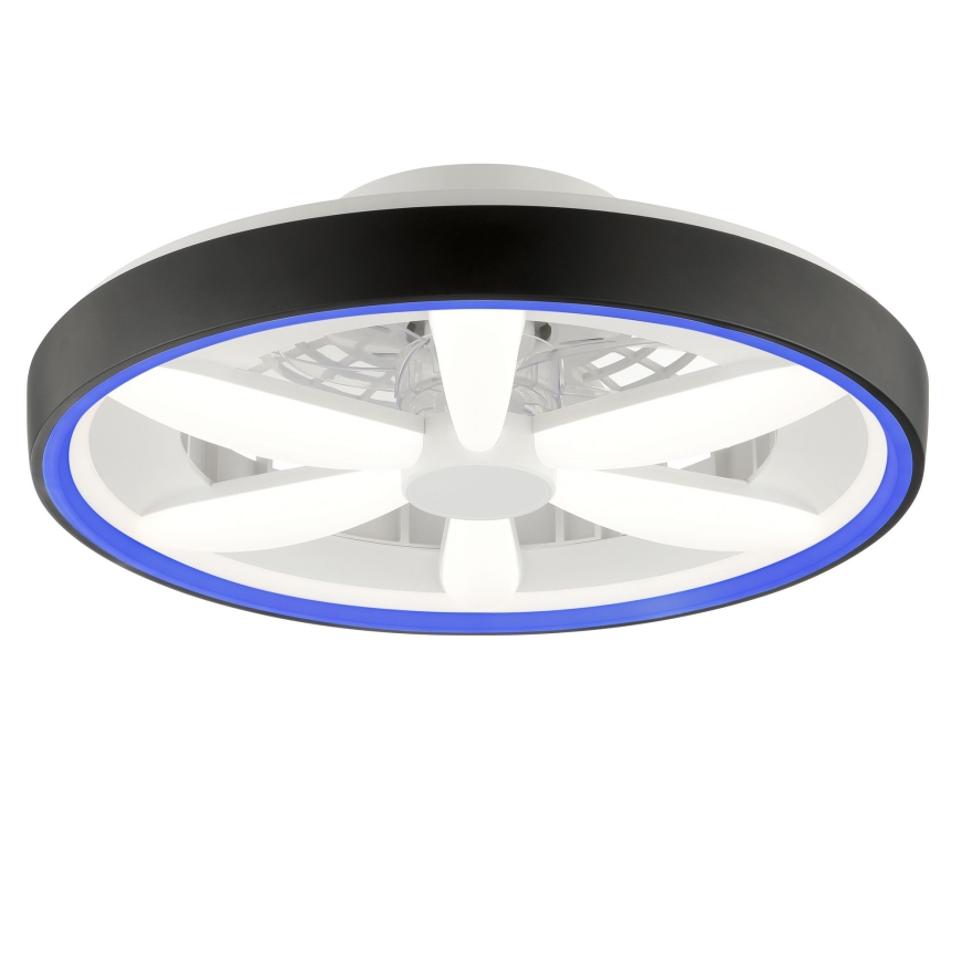 Brilliant - Ventoinha de teto LED RGBW regulável com iluminação GAIANO LED/48W/230V 2700-6500K preto + comando