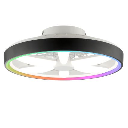 Brilliant - Ventoinha de teto LED RGBW regulável com iluminação GAIANO LED/48W/230V 2700-6500K preto + comando