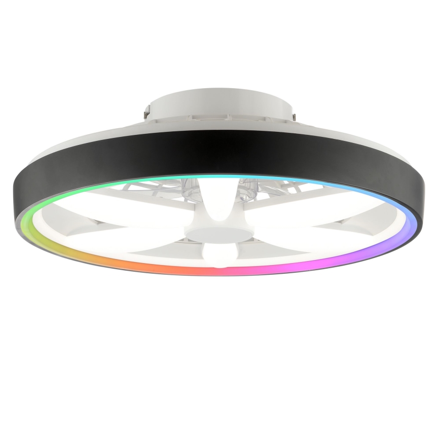 Brilliant - Ventoinha de teto LED RGBW regulável com iluminação GAIANO LED/48W/230V 2700-6500K preto + comando
