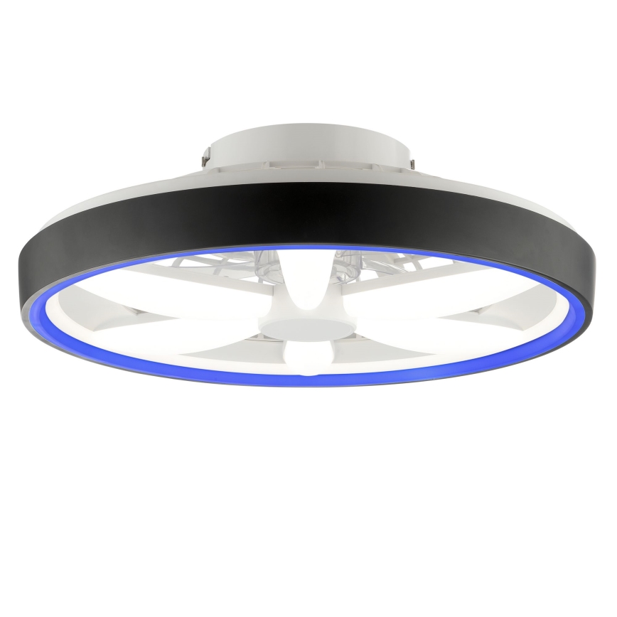 Brilliant - Ventoinha de teto LED RGBW regulável com iluminação GAIANO LED/48W/230V 2700-6500K preto + comando