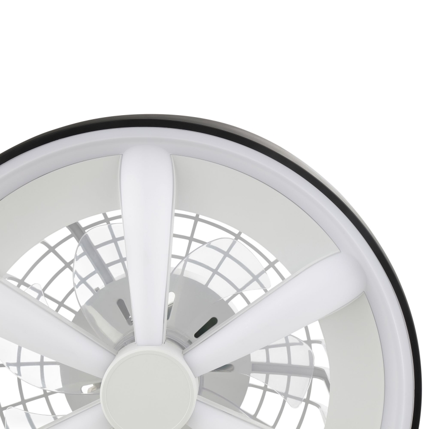 Brilliant - Ventoinha de teto LED RGBW regulável com iluminação GAIANO LED/48W/230V 2700-6500K preto + comando