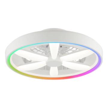 Brilliant - Ventoinha de teto LED RGBW regulável com iluminação GAIANO LED/48W/230V 2700-6500K branco + comando